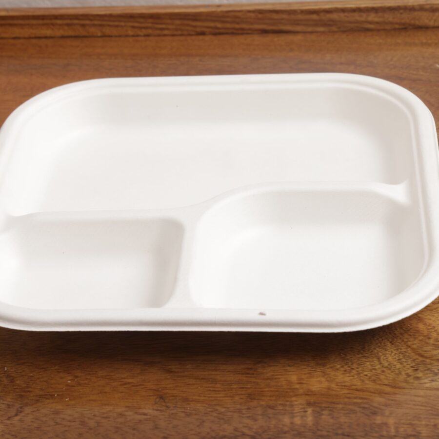 10 inch 3-Compartment Square Plate
